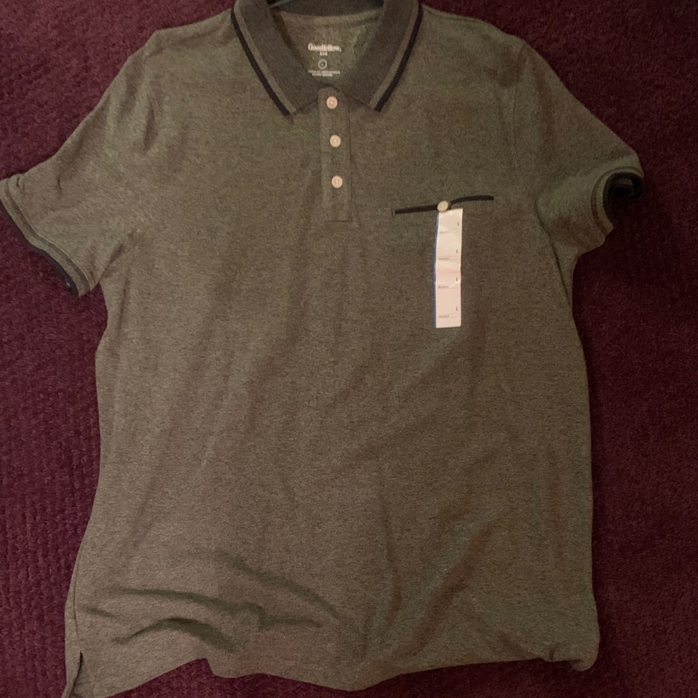 Goodfellow & Co NETOlive Green Polo with Dark Trim- men’s large